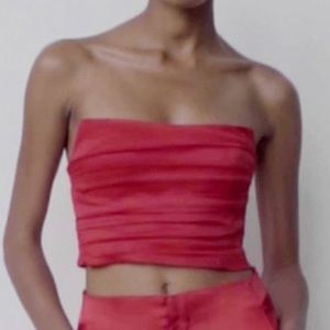 Zara Satin Effect Crop Top
